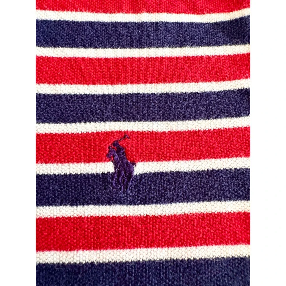 Polo Ralph Lauren Boys S 8 Red White Blue Striped Short Sleeve Polo Shirt